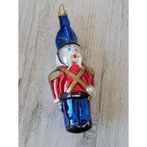 Poland Blown glass soldier Nutcracker backpack glitter ornament Xmas decor